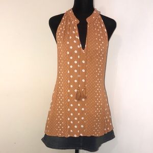 Lauren Conrad: Orange Halter w/ White Polka Dots
